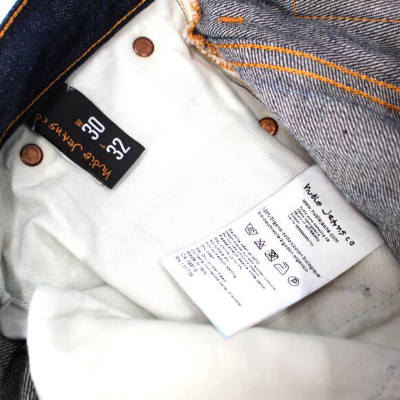 Nudie Jeans Grim Tim Selvage Denim Organic Cotton Slim Straight Leg 30 red line - Picture 6 of 7